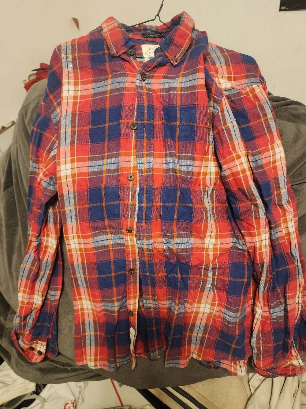 St. John's Bay Classic Fit Plaid Long Sleeve Flannel Button-Down Shirt